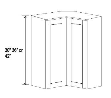 WER2442 - Wall Easy Reach Corner Cabinet - 24" W X 42" H X 12" D - 2D - 2S