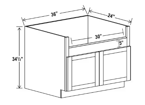 FSB36 - Farm Sink Base - 36"W X 34-1/2"H X 24"D