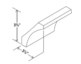 COV - Cove Crown Moulding - 96"W x 3 5/8"H x 2 1/2"D