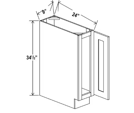 BFH33 - Base Cabinet - Full Height Door-33"W x 34-1/2"H x 24"D - 2D, 1S