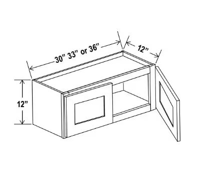 W3012 - Wall Cabinet - 30"W x 12"H x 12"D - 2D