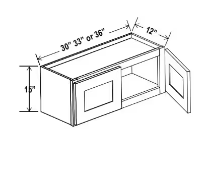 W3615 - Wall Cabinet - 36"W x 15"H x 12"D - 2D