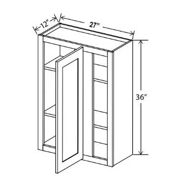 WBC2736 - Wall Blind Corner Cabinet - 27"W x 36"H x 12"D - 1D -2S