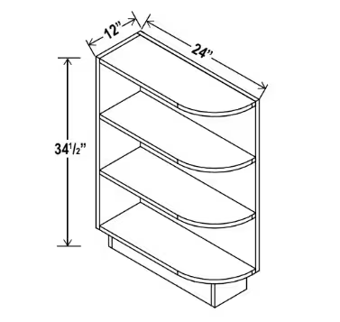 BES12 - Base End Shelf Cabinet - 12"W x 34-1/2"H x 24"D