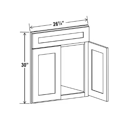 DCSF42 - Corner Sink Base Front - 26-1/4"W x 30"H - for use with SBF4242