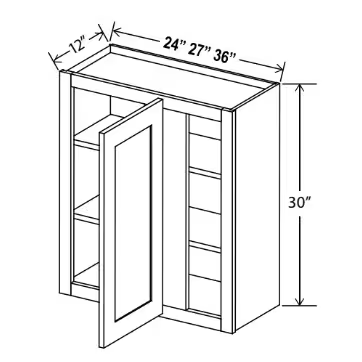 WBC3630 - Wall Blind Corner Cabinet - 36"W x 30"H x 12"D - 1D -2S