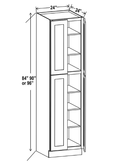 U249624 - Wall Pantry - 24"W x 96"H x 24"D - 4D 5S