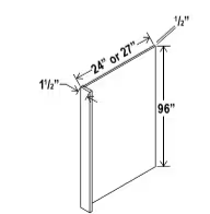 REPV2796 - Refrigerator End Panel Veneer - 27"W x 96"H x1 1/2"D