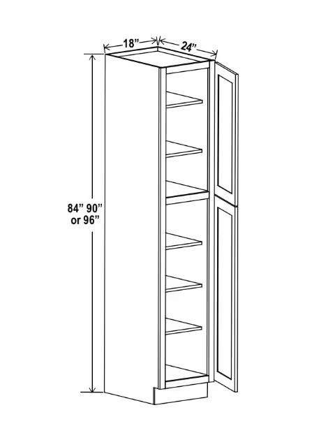 U188424 - Wall Pantry - 18"W x 84"H x 24"D - 2D 5S