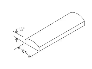 BAM - Batten Moulding - 96"W x 3/4"H x 1/4"D