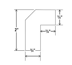 ALRM8 - Angle Light Trail Molding - 96'W x 1 9/16"H x 2 1/4"D
