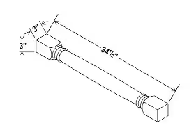 CLDL - Classic Decorative Leg - 3"W x 34 1/2"H x 3"D