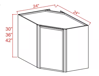 DCW2418GD - Wall Diagonal Glass Door Corner Cabinet -24"W x 18"H x 12"D - 1D -2S