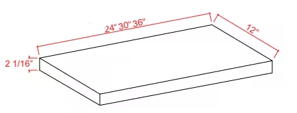FS36 - Floating Shelf-36"W x 2-1/16"H x 12"D