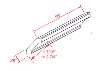 CM4 - Crown Moulding - 96"W x 2-7/8"H x 2-7/8"D