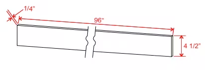 TKC - Toe Kick 8' Plywood - 96"W x 4 1/2"H x 1/8"D
