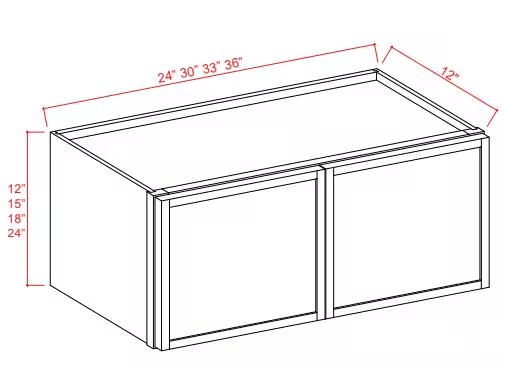 W3318 - Wall Cabinet - 33"W x 18"H x 12"D - 2D