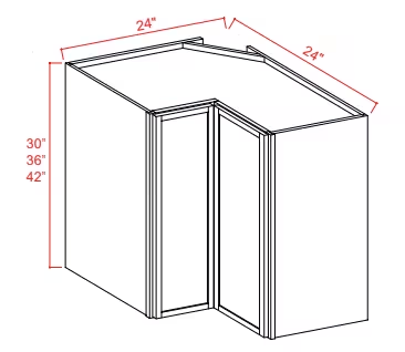 WER2442 - Wall Easy Reach Corner Cabinet - 24" W X 42" H X 12" D - 2D - 2S