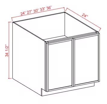 BFH27 - Base Cabinet - Full Height Door-27"W x 34-1/2"H x 24"D - 2D 1S
