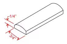 BAM - Batten Moulding - 96"W x 3/4"H x 1/4"D