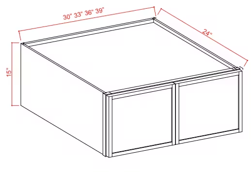 W331224 - Wall Refrigerator Cabinet-33"W x 12"H x 24"D - 2D