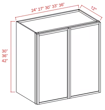W3330 - Wall Cabinet - 33"W x 30"H x 12"D - 2D -2S