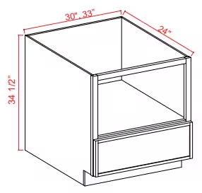 MB33 - Microwave Base Cabinet - 33"W x 34-1/2"H x 24"D -1Drw