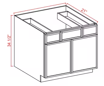 VSD42 - Vanity Sink Drawer Base Cabinet - 42"W x 34 1/2"H x 21"D - 2 DRW 2D