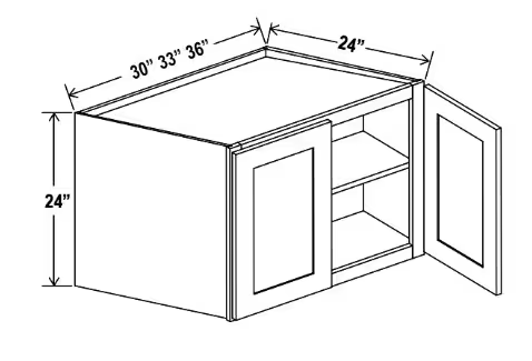 W362424 - Wall Refrigerator Cabinet - 36"W x 24"H x 24"D - 2D -1S