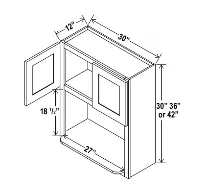 MO3036 - Microwave Oven Cabinet - 30"W x 36"H x 12"D - 2D, 1S