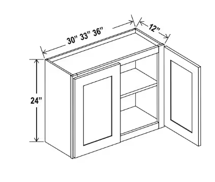 W3324 - Wall Cabinet - 33"W x 24"H x 12"D - 2D - 1S